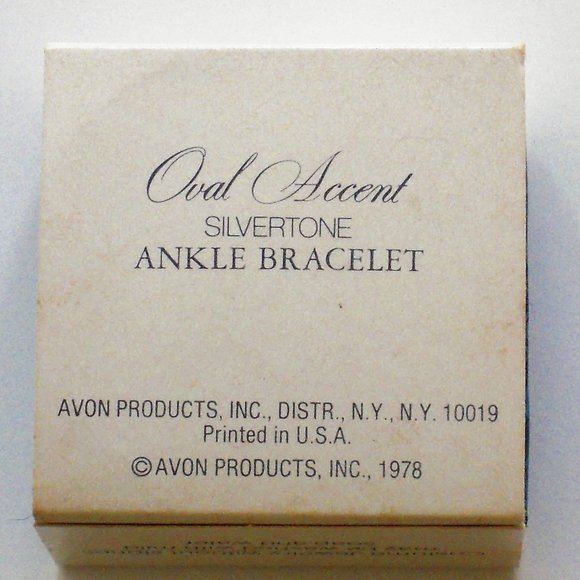 Vintage AVON Anklet Silver Tone 9" Retro 1978 Oval Ankle Bracelet - Picture 8 of 8
